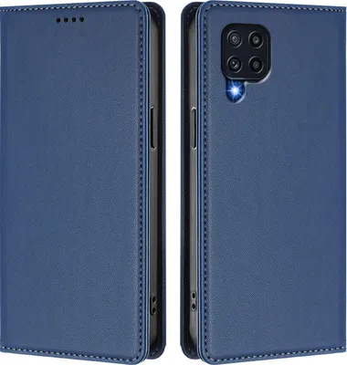 Obrázek produktu pro Kožené pouzdro pro Samsung Galaxy M32 4G, magnetické flipové pouzdro zPolyuretankůže se stojánkem Tmavě modrá