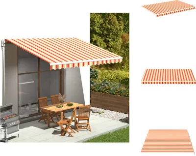 Produktbild von vidaXL Markisenbespannung Gelb und Orange 4,5x3 m -  Markisen