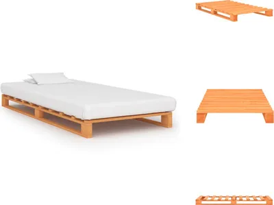 Immagine prodotto di vidaXL Letto a pallet in pino massiccio marrone 100×200 cm - Letti e strutture letto