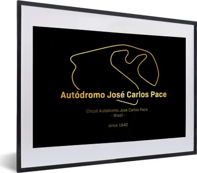 Produktbild von MuchoWow® Gerahmtes Poster Brasilien - Formel 1 - Rennstrecke 40x30 cm - Poster mit Schwarzem Bilderrahmen Wandposter Rahmen Foto Bilder - Bilderrahmen - Poster im Rahmen