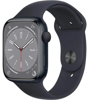 Produktbild von Apple Watch 8 45mm Alu mitternacht/Sport mitternacht
