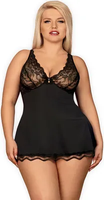 Obrázok produktu pre Spodné prádlo Luvae babydoll a tangá čierne XXL