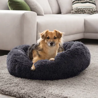 Zdjęcie produktu dla Petstuff Legowisko dla psa, okrągłe, ciemnoszare, 60 cm