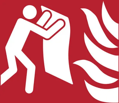 Image de Pictogramme de sécurité - Couverture anti-feu 200x200mm
