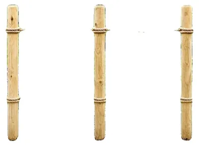 Obrázek produktu pro Sloupky pro oplocení, výška 120 cm, masivní borové dřevo, zeleně impregnované, průměr 6 cm, balení po 10 kusů