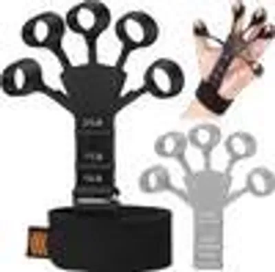 Produktbild von 2 Stück Fingertrainer Handtrainer,Fingerverstärker,Verstellbarer Silikon Handtrainer Griffkraft Trainer,unverformbarer Griffkrafttrainer