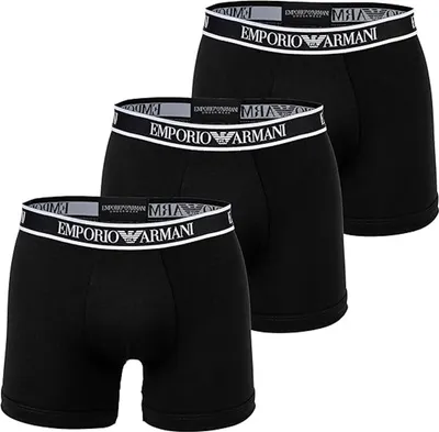 Produktbild von 3er Pack EMPORIO ARMANI Herren Boxershorts Baumwoll-Unterwäsche 111357 4R717 21320 Schwarz, Größe:M