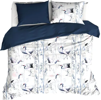 Produktbild von De Witte Lietaer Bettbezug, Mont Blanc Majolica Blue – 260 x 240 cm + 60 x 70 cm – Baumwollsatin