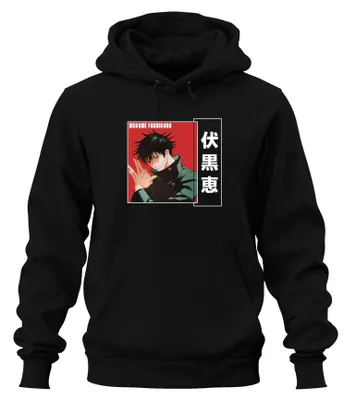 Obrázok produktu pre Megumi Fushiguro Jujutsu Kaisen Anime Manga Fan Gift Poster Uni mikina s kapucňou, čierna, 3XL