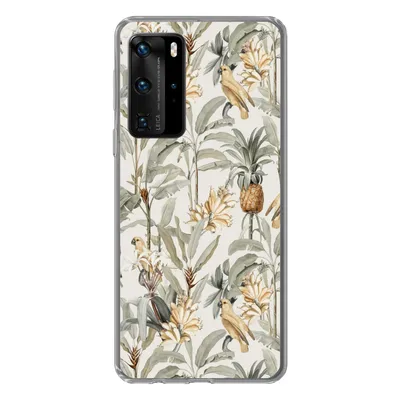 Produktbild von MuchoWow® Handyhülle Schutzhülle Hülle für Huawei P40 Pro Blume - Ananas - Tropisch Silikon Softcase Handy Hülle - Schutz