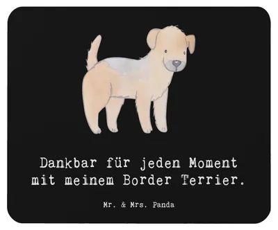 Produktbild von Mr. & Mrs. Panda Mousepad Border Terrier Moment - Schwarz - Geschenk, Mauspad, pc, laptop, mousematte, Mouse Pad