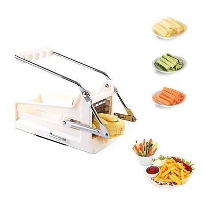 Produktbild von Pommes-Frites-Schneider, Pommesschneider, Kartoffelschneider für Pommes Frites mit Edelstahlklingen für Kartoffeln, Karotten und Gurken