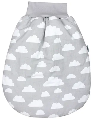 Produktbild von TupTam Baby Strampelsack Schlafsack mit breitem Bund Winterschlafsack für Mädchen Jungen Babyschlafsack, Farbe: Wolken Weiß, Größe: 6 - 12 Monate