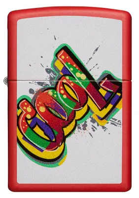 Produktbild von ZIPPO - Cool Graffiti - Rot Matte Sturmfeuerzeug nachfüllbar Benzin Street Style Comic Kunst 60005101