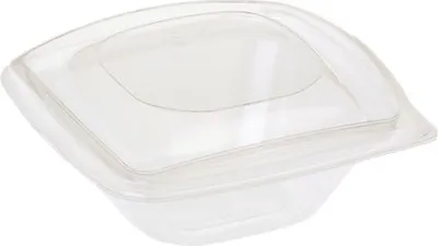 Produktbild von 80x  Salatschalen mit Deckel aus -Kunststoff (PLA) transparent 240 ml