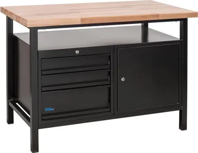Produktbild von Güde Werkbank P 1200 SLT Black Line 1190 x 650 x 850 mm, Robuste Profi-Qualität