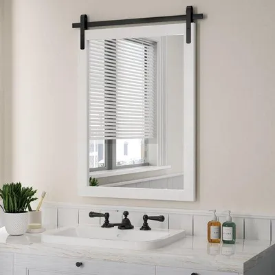 Produktbild von Badspiegel Holzrahmen Schuurdeurstil 56x76 cm horizontal