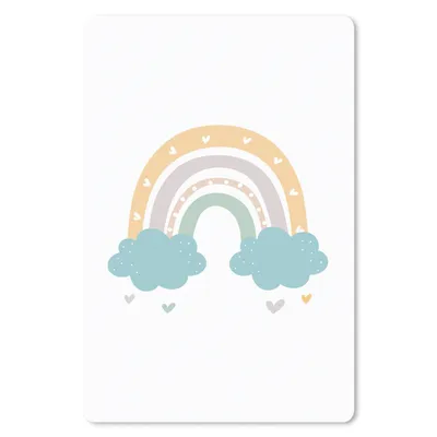 Produktbild von MuchoWow® Mauspad Mousepad Regenbogen - Herzen - Wolken - Punkte - Pastell - Kinder 18x27 cm - Mousepads - Maus Mat - Pad - Mausunterlage