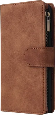 Produktbild von Mobigear Zipper  Samsung Galaxy A41 Hülle Klapphülle Geldbörse - Braun