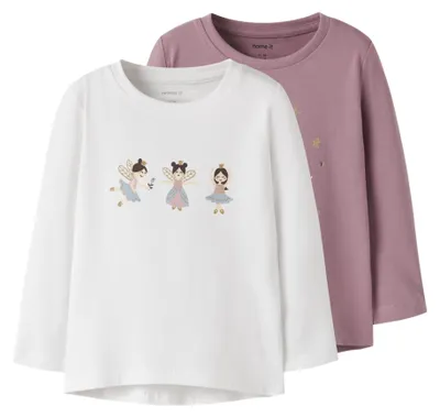 Produktbild von NAME IT Kleinkind Langarmshirt mit Rundhalsausschnitt Nmfvix im 2er-Pack