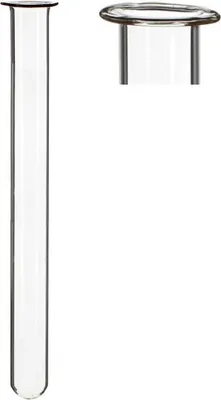 Produktbild von Reagenzgläser mit Bördelrand, Packung mit 12 Stück, in 4 Größen erhältlich | Glasröhrchen , Größe:h.20cm Ø2 cm