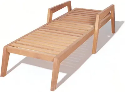 Obrázek produktu pro Stylové lehátko Dřevěné lehátko Relaxační lehátko Chaise longue