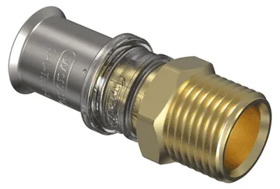 Zdjęcie produktu dla Złączka zaciskowa Wavin M-press M5 mosiężna d25 x 3/4˝ zewnętrzna