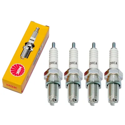 Produktbild von Zündkerzen Set NGK 4x D8EA Zündkerze, 19,0mm Langgewinde Ø 12,0mm Hex 18,0mm, Elektrodenabstand 0,75mm, Wärmewert 8, 1117 / 2120