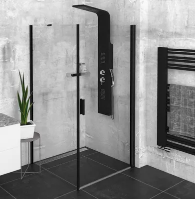 Produktbild von Polysan ZOOM Black Eckige Duschkabine 800x800mm L/R Variante