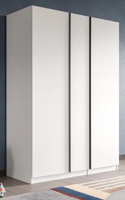 Produktbild von Kleiderschrank "Girona" in weiß Drehtürenschrank 3-türig 130 x 183 cm