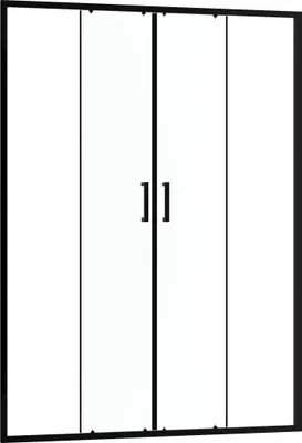 Image de Porte de douche Double Coulissant 140x200 cm - Verre 6 mm - Profilé Noir - CRUSH