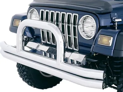 Zdjęcie produktu dla Chromowany przedni zderzak ze stali nierdzewnej Jeep Wrangler TJ 96-06