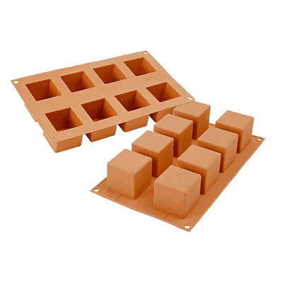 Produktbild von Silikomart Muffinbackform Würfel 8er 5x5x5cm Silikon, terracotta