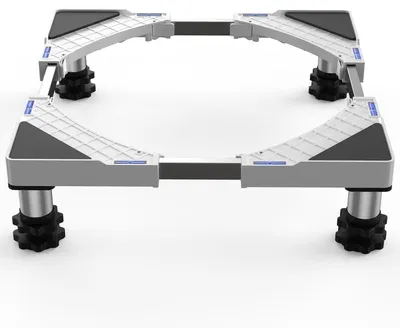 Obrázek produktu pro Nastavitelný podstavec pod pračku, šířka 44,5–67 cm, výška 13–17 cm, nosnost 350 kg, bílá barva