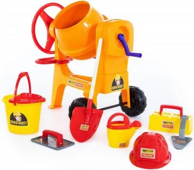 Image de Wader-Polesie 50649 Betonniere "Construct" No1 + Set De Tailleur De Pierre No7 En Coffret