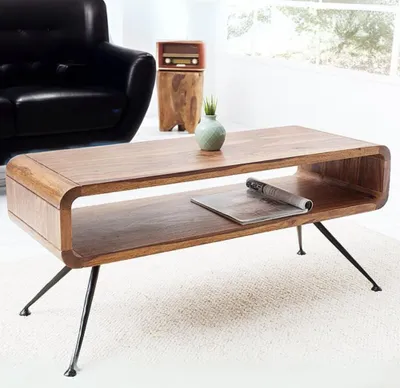 Produktbild von Puristischer Couchtisch ALINO 100cm massiv Massivholz Palisander