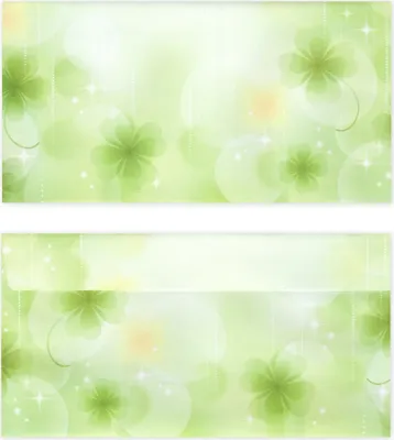 Produktbild von 25 Stück Briefumschläge (UMS-5135) DIN lang (110 X 220mm) Kleeblätter grün Glück Sterne Briefhüllen Kuvert, ohne Fenster, haftklebend, 80g/m², Umschläge Klee