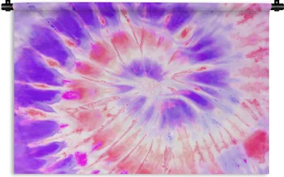 Produktbild von MuchoWow® Wandteppich Wandbehang Sommer - Krawattenfärbung - Lila 60x40 cm Tapisserie Dekoration Wandtuch - Wanddekorationen