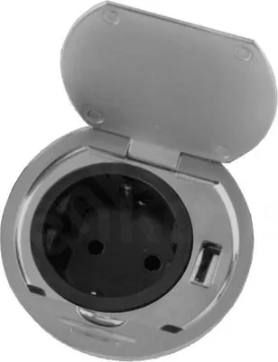 Produktbild von Thebo Einbausteckdose 17086.0 Edelstahl ST 08 USB mit Klappdeckel