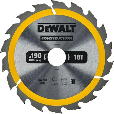 Image de Lame de scie circulaire portative DEWALT Carbure Construction