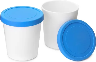 Produktbild von 2er-Set Eisbehälter für Speiseeis - 1 L - Lebensmittelqualität - Wiederverwendbare Gefrier Aufbewahrungsbehälter