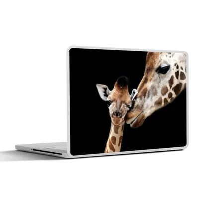 Produktbild von MuchoWow® Laptop Aufkleber Sticker Cover Giraffe - Tiere - Schwarz - Porträt - Tiere 25x18 cm - Laptop-Deko