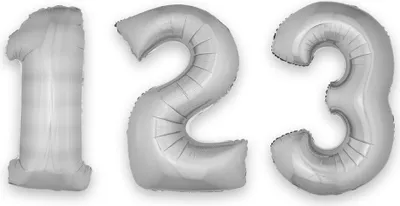 Image de Ballon Chiffres-Chiffres-anniversaire argenté 1 m -