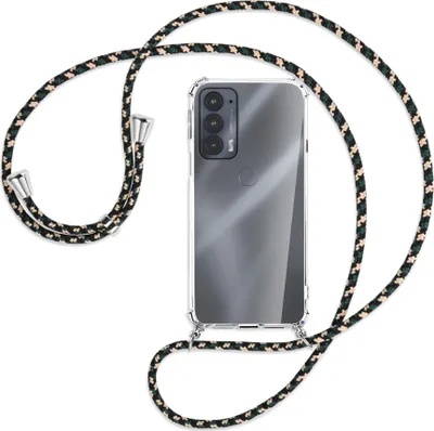 Produktbild von Handykette Backcover-Schutzhülle mit Band (Metall silberfarben) für Motorola Edge 20 - camouflage