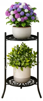 Produktbild von Pflanzenständer aus Metall - 50 cm - Kleines Pflanzenregal mit 2 Ebenen