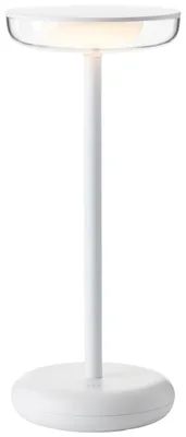 Produktbild von Brilliant Platon LED Außentischleuchte 27cm 2W Warmweiß IP44 Weiß Transparent USB G99569/05