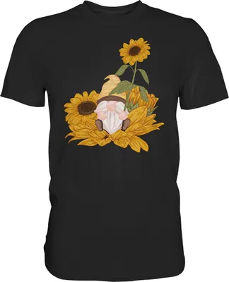 Produktbild von Gartenzwerg Sonnenblumen T-Shirt Garten Motiv Gärtner Geschenk – Black / M
