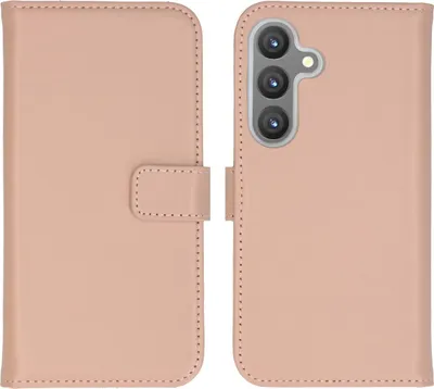 Image de Selencia Bibliothèque en cuir véritable pour le Samsung Galaxy S24 - Rose Poussière