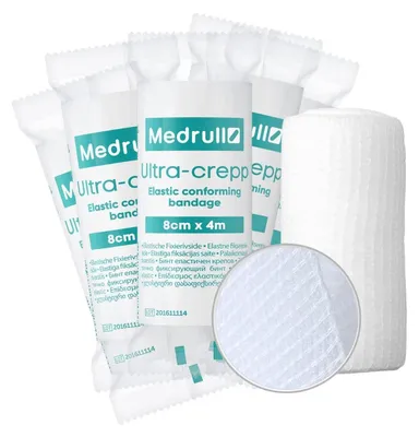 Obrázok produktu pre Sada Mullbinden, 10 kusov, 8 cm x 4 m, ULTRA CREPP, vysoko elastické