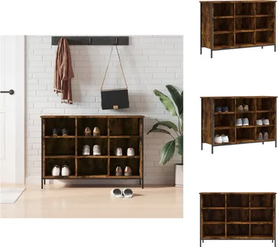 Obrázek produktu pro vidaXL Botník kouřový dub 100x35x70 cm materiál na bázi dřeva - Botníky a skříně